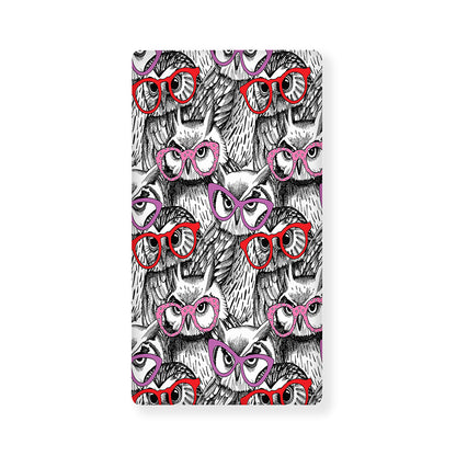 Owl With Glasses Pattern Print Baby Crib Sheet