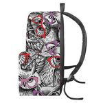 Owl With Glasses Pattern Print Backpack