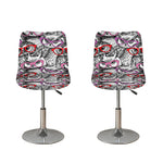 Owl With Glasses Pattern Print Bar Stool Covers