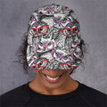 Owl With Glasses Pattern Print Baseball Cap