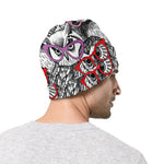 Owl With Glasses Pattern Print Beanie