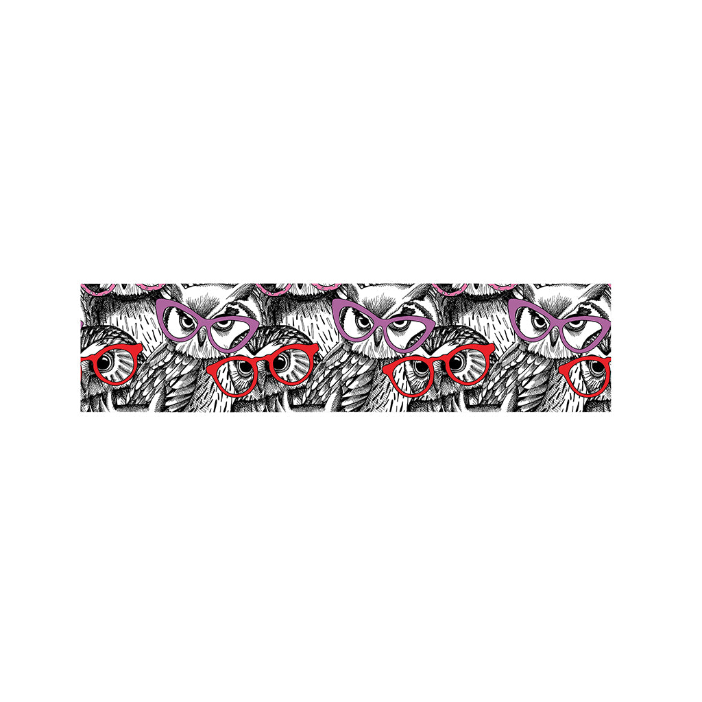 Owl With Glasses Pattern Print Bed Runner