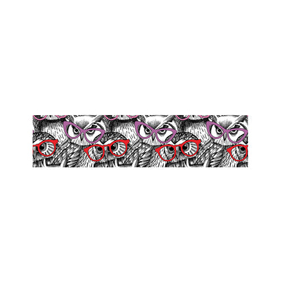 Owl With Glasses Pattern Print Bed Runner