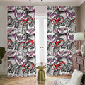 Owl With Glasses Pattern Print Dimout Pencil Pleat Curtains