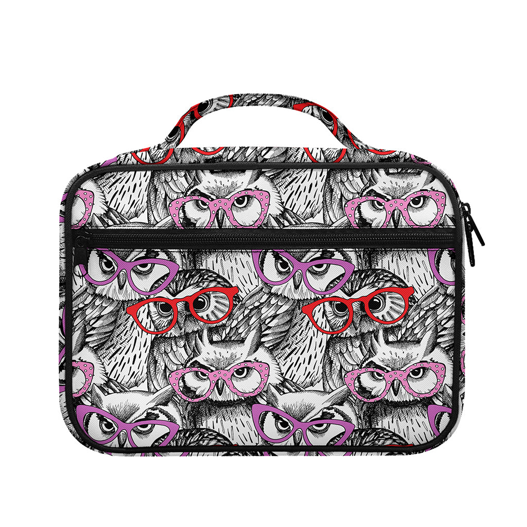 Owl With Glasses Pattern Print Briefcase Bible Bag