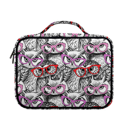 Owl With Glasses Pattern Print Briefcase Bible Bag