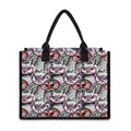 Owl With Glasses Pattern Print Canvas Tote Bag