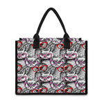 Owl With Glasses Pattern Print Canvas Tote Bag