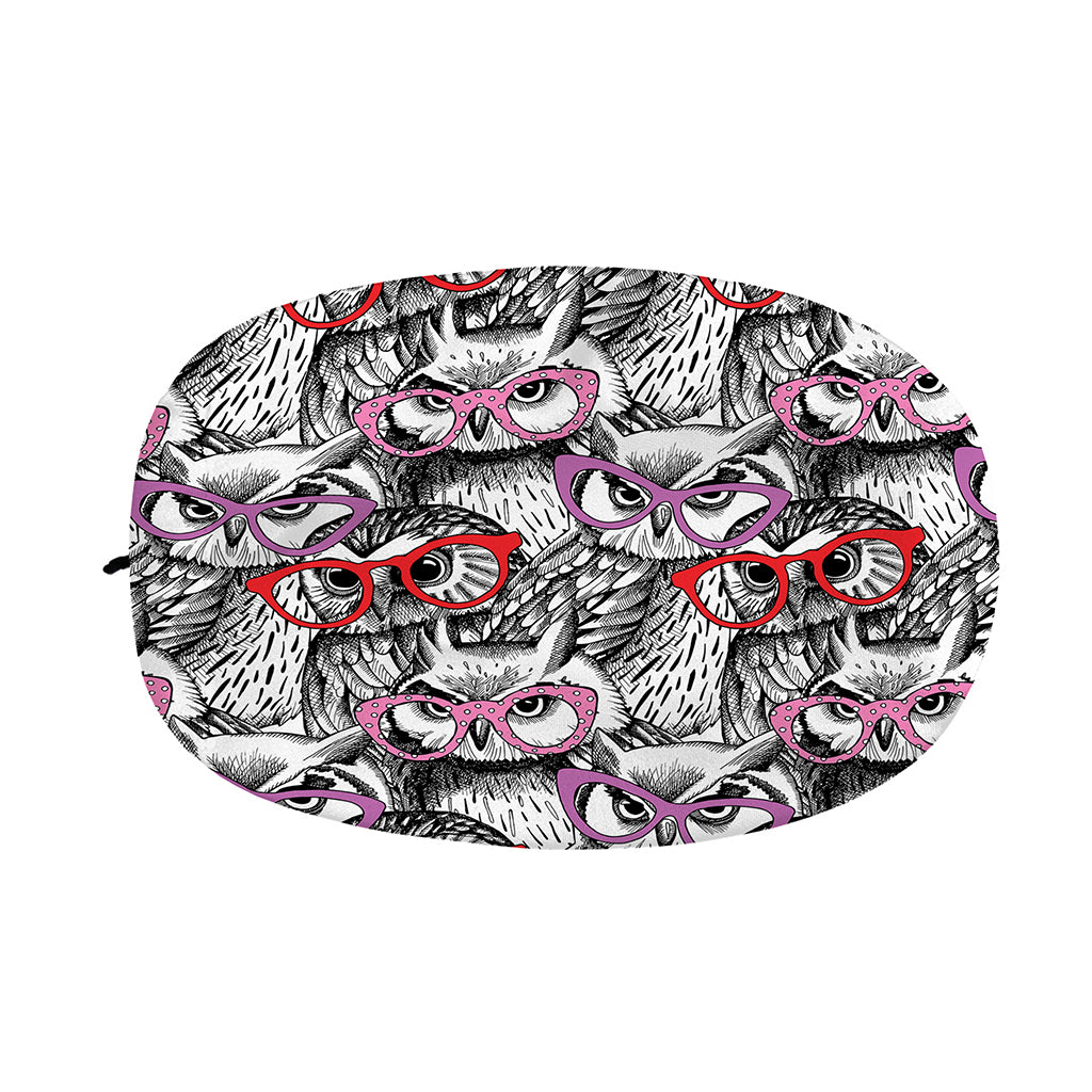 Owl With Glasses Pattern Print Car Side Mirror Covers
