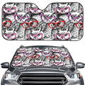 Owl With Glasses Pattern Print Car Windshield Sun Shade