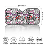Owl With Glasses Pattern Print Car Windshield Sun Shade