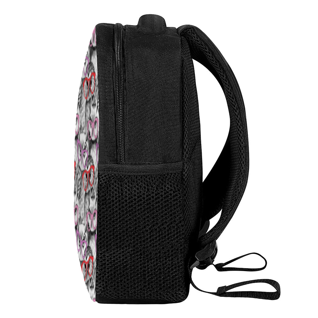 Owl With Glasses Pattern Print Casual Backpack
