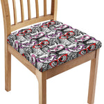 Owl With Glasses Pattern Print Chair Cushion Cover