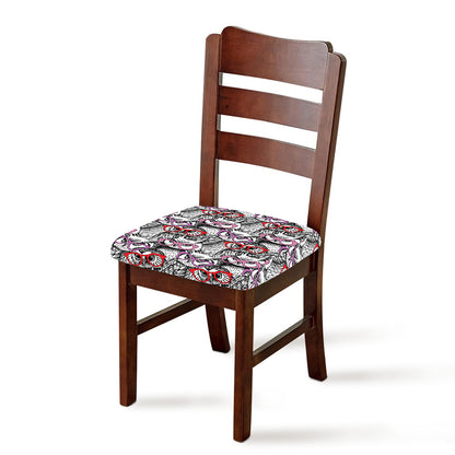 Owl With Glasses Pattern Print Chair Cushion Cover