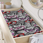 Owl With Glasses Pattern Print Changing Pad Cover