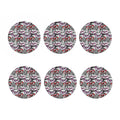 Owl With Glasses Pattern Print Coaster Set