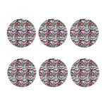 Owl With Glasses Pattern Print Coaster Set