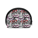 Owl With Glasses Pattern Print Coin Purse