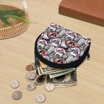 Owl With Glasses Pattern Print Coin Purse