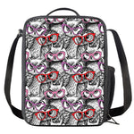 Owl With Glasses Pattern Print Crossbody Lunch Bag