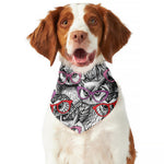 Owl With Glasses Pattern Print Dog Bandana