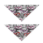Owl With Glasses Pattern Print Dog Bandana
