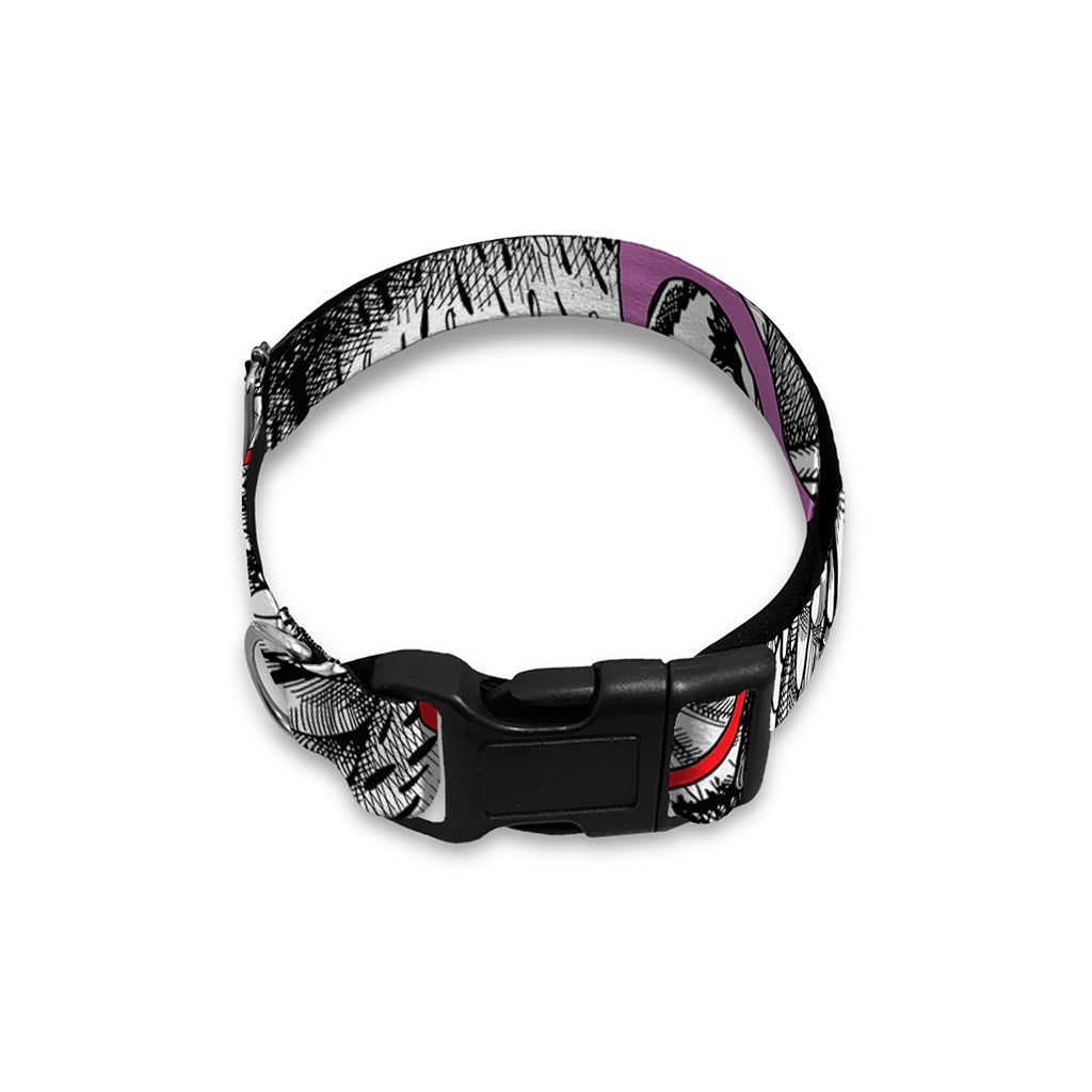 Owl With Glasses Pattern Print Dog Collar