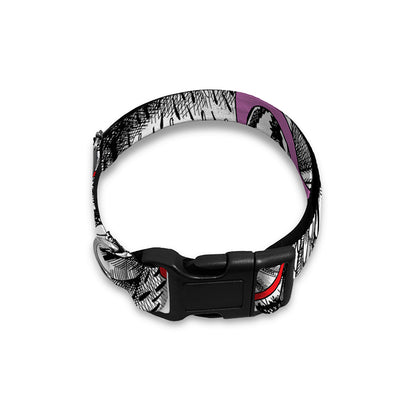 Owl With Glasses Pattern Print Dog Collar