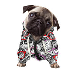 Owl With Glasses Pattern Print Dog Zip Up Hoodie