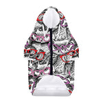 Owl With Glasses Pattern Print Dog Zip Up Hoodie
