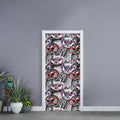 Owl With Glasses Pattern Print Door Sticker