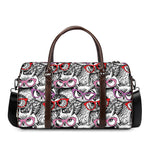 Owl With Glasses Pattern Print Duffle Bag