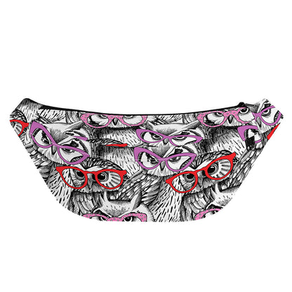 Owl With Glasses Pattern Print Fanny Pack