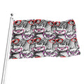 Owl With Glasses Pattern Print Flag
