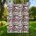Owl With Glasses Pattern Print Garden Flag