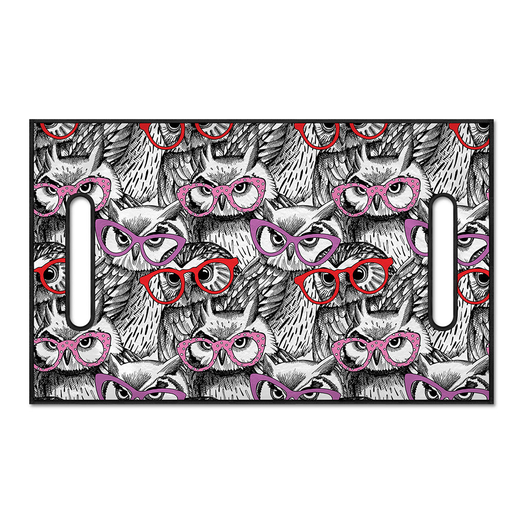 Owl With Glasses Pattern Print Golf Cart Seat Cover
