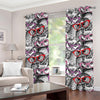 Owl With Glasses Pattern Print Grommet Curtains