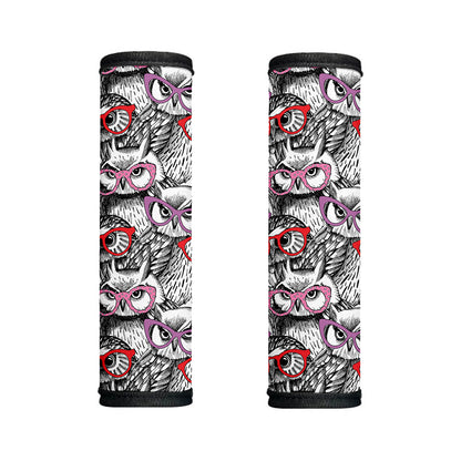 Owl With Glasses Pattern Print Handle Covers