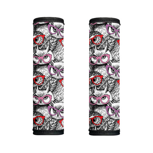 Owl With Glasses Pattern Print Handle Covers