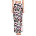 Owl With Glasses Pattern Print High Slit Maxi Skirt