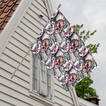 Owl With Glasses Pattern Print House Flag