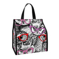 Owl With Glasses Pattern Print Insulated Lunch Tote
