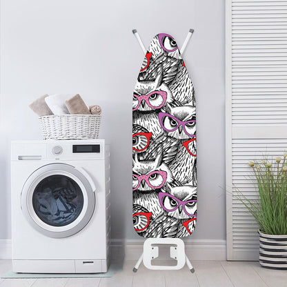 Owl With Glasses Pattern Print Ironing Board Cover