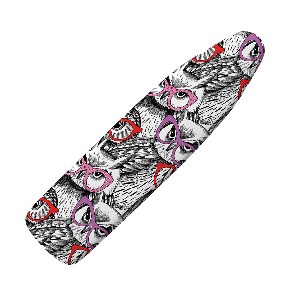 Owl With Glasses Pattern Print Ironing Board Cover