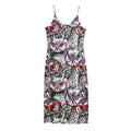 Owl With Glasses Pattern Print Jersey Midi Cami Dress