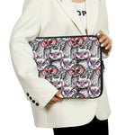 Owl With Glasses Pattern Print Laptop Sleeve