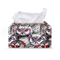Owl With Glasses Pattern Print Leather Tissue Box Cover