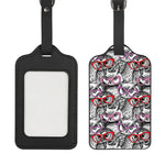 Owl With Glasses Pattern Print Luggage Tag