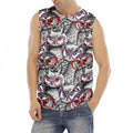 Owl With Glasses Pattern Print Men's Fitness Tank Top