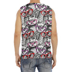 Owl With Glasses Pattern Print Men's Fitness Tank Top